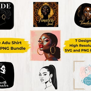 Sade Adu 90s Style SVG & PNG Bundle: 7 Designs (Digital Download)