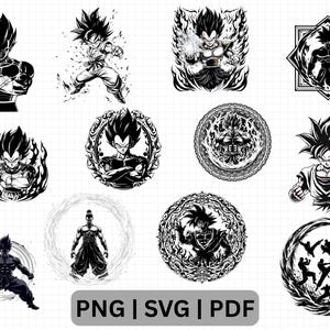 Pacchetto SVG Anime, Clipart e Silhouette Giapponesi Estetiche - File di Taglio per Artigiani, Clipart Anime PDF, Clipart Anime - Pacchetto PNG Anime