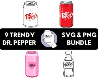 Retro Soda SVG Bundle | 9 Soda Shirt PNG Sublimation Designs Cricut Silhouette Instant Download