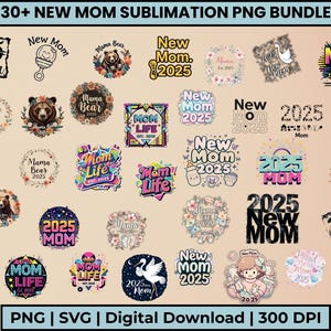 Coquette Mama Est 2025 SVG PNG Design - Camisa com laço rosa - Arquivo de corte por sublimação para Cricut Silhouette