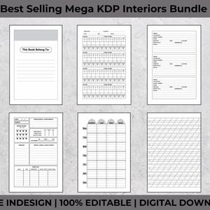 Peut inclure: Un ensemble de modèles d'intérieur imprimables à utiliser dans Adobe InDesign. Les modèles comprennent une page de titre, un agenda quotidien, un agenda hebdomadaire, un planificateur de repas et une page lignée.