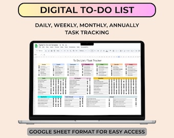 Google Sheets To Do List Vorlage | Täglich Wöchentlich Monatlicher Aufgaben Tracker Produktionsplaner