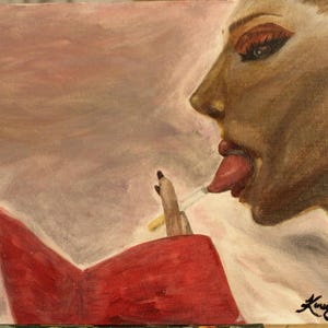 Aftertaste - Original Art Acrylic Painting, Artwork, Canvas Board Original Art 14&quot;x11&quot;