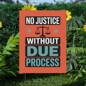 No Justice Without Due Process Protest Sign PRINTABLE, Anti-Trump Protest Poster For March, Digital Download, Political Activist Rally Sign