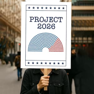 Cartel de protesta del Proyecto Ola Azul 2026 (IMPRIMIBLE), póster anti-Trump "No Kings in America" para marzo, manifestación de activistas políticos, descarga digital