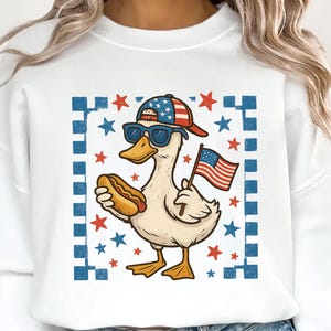 Patriotic Goose Png, Funny 4th of July USA Shirt Png, Memorial Day Goose Gift Png, Red White Blue Sublimation Designs, Digital Download, DTF