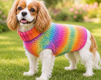 Dog Sweater Crochet Pattern Pdf | 6 Sizes XS–XXL | Beginner Friendly Pet Sweater | Measure-to-Fit Size Chart | Cat & Small Dog | US Terms