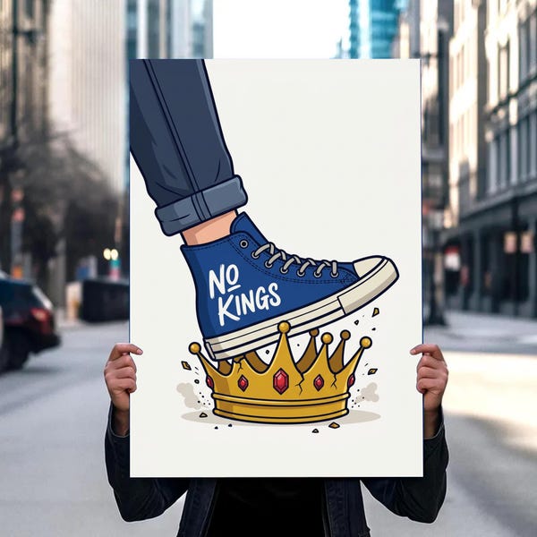 No Kings Protest Sign PRINTABLE, Abolish ICE, Anti-Trump, Resist Fascism Poster For March, Digital Download, Political Activist Rally Sign