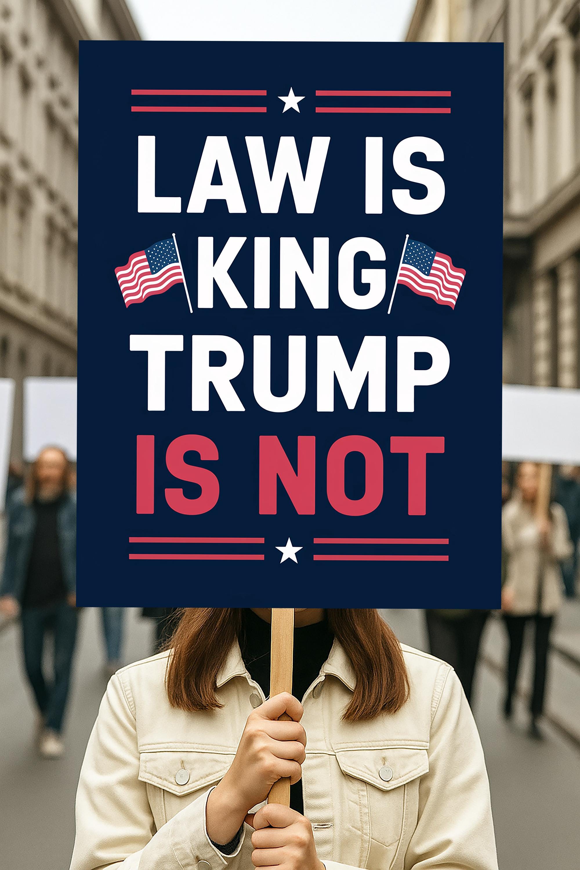 Discover No Kings In America Since 1776 Protest Sign PRINTABLE, Law is King Anti-Trump Poster For March, Political Activist Rally