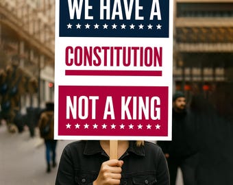 Keine Könige in Amerika widerstehen Protestschild DRUCKBAR, Anti-Trumpf-Protestplakat für März, digitaler Download, Kundgebung für politischen Aktivisten