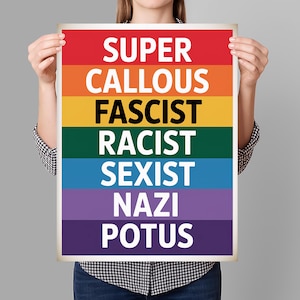 Super gefühlloses Faschist-rassistisches Protestschild DRUCKBAR, Anti-Trumpf-Protestplakat für März, digitaler Download, Kundgebungsschild für politischen Aktivisten