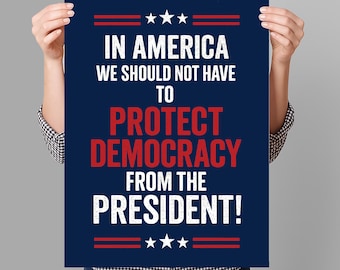 Protect Democracy Resist Protest Sign PRINTABLE, Anti-Trump Protest Poster Sign For March, Digital Download, Political Activist Rally Sign