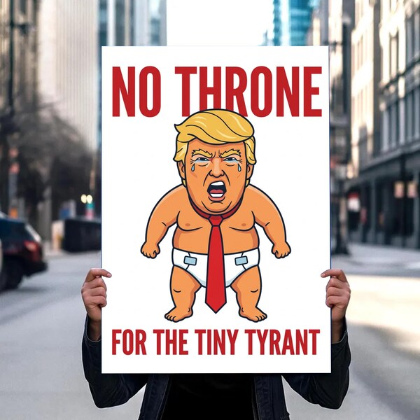 No Kings Protest Sign PRINTABLE, Abolish ICE, Anti-Trump, Resist Fascism Poster For March, Digital Download, Political Activist Rally Sign