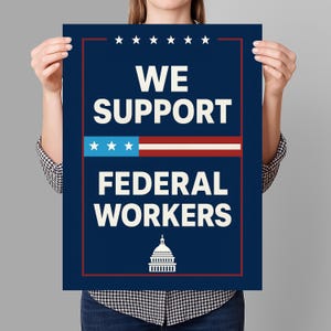 Support Federal Workers Resist Protest Sign PRINTABLE, Anti-Trump Protest Poster For March, Digital Download, Political Activist Rally Sign
