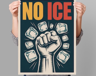 Abolish ICE Immigration Human Rights Protest Sign PRINTABLE, Anti-Trump Poster For March, Digital Download, Political Activist Rally Sign