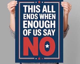No Kings Protest Sign PRINTABLE, Abolish ICE, Anti-Trump, Resist Fascism Poster For March, Digital Download, Political Activist Rally Sign