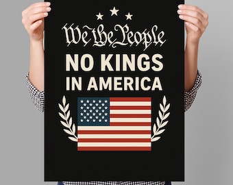 Keine Könige in Amerika widerstehen Protestschild DRUCKBAR, Anti-Trumpf-Protestplakat für März, digitaler Download, Kundgebung für politischen Aktivisten