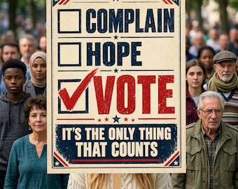 No Kings Vote Early Protest Sign PRINTABLE, Vote Democracy, Anti Trump Poster For March, Digital Download, Political Activist Rally Sign