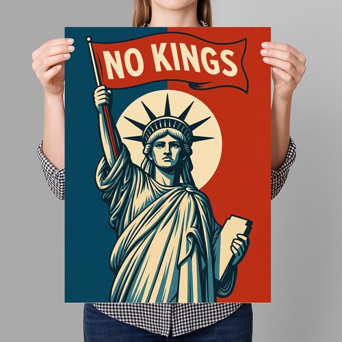 No Kings Liberty Resistance Protest Sign PRINTABLE, Anti-Trump Protest Poster For March, Digital Download, Political Activist Rally Sign
