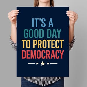 Protect Democracy Resist Protest Sign PRINTABLE, Anti-Trump Protest Poster Sign For March, Digital Download, Political Activist Rally Sign