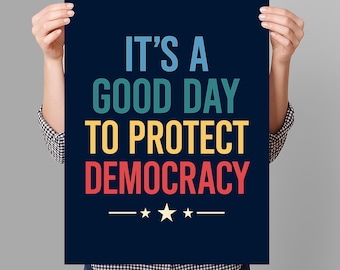 Protect Democracy Resist Protest Sign PRINTABLE, Anti-Trump Protest Poster Sign For March, Digital Download, Political Activist Rally Sign