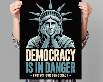 Protect Our Democracy Protestschild BEDRUCKBAR, keine Könige, Anti-Trumpf-Posterschild für März, digitaler Download, Kundgebung für politischen Aktivisten