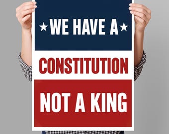 Keine Könige in Amerika widerstehen Protestschild DRUCKBAR, Anti-Trumpf-Protestplakat für März, digitaler Download, Kundgebung für politischen Aktivisten
