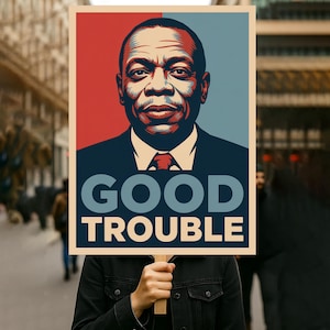 Get In Good Trouble Protest Sign PRINTABLE, John Lewis, Resist Fascism, Anti-Trump Poster For March, Digital Download, Political Rally Sign