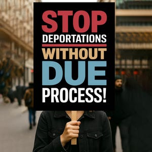 Stop Deportations Without Due Process Protest Sign PRINTABLE, Anti-Trump Poster For March, Digital Download, Political Activist Rally Sign