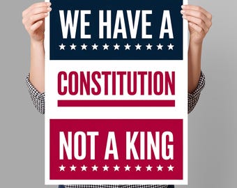 Keine Könige in Amerika widerstehen Protestschild DRUCKBAR, Anti-Trumpf-Protestplakat für März, digitaler Download, Kundgebung für politischen Aktivisten