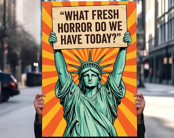No Kings in America Protest Sign PRINTABLE, Anti-Trump, What Fresh Horror Poster For March, Digital Download, Political Activist Rally Sign