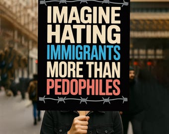 Cartello di protesta per i diritti umani sull'immigrazione e l'abolizione dell'ICE, stampabile, poster anti-Trump per la marcia, download digitale, cartello per la manifestazione degli attivisti politici