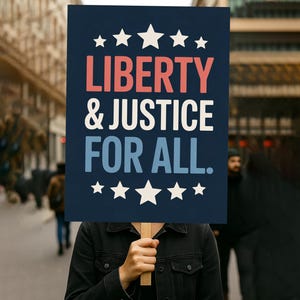 Liberty & Justice For All Resist Fascism Protest Sign PRINTABLE, Anti-Trump Poster For March, Political Activist Rally Sign Digital Download