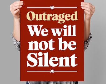 Outraged  Resist Protest Sign PRINTABLE, Anti-Trump Protest Poster Sign For March, Digital Download, Political Activist Rally Sign