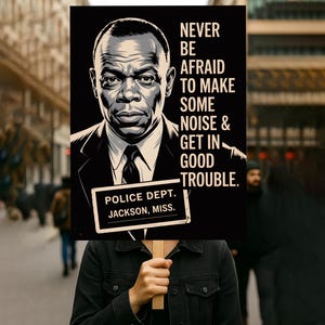 Get In Good Trouble Protest Sign PRINTABLE, John Lewis, Resist Fascism, Anti-Trump Poster For March, Digital Download, Political Rally Sign