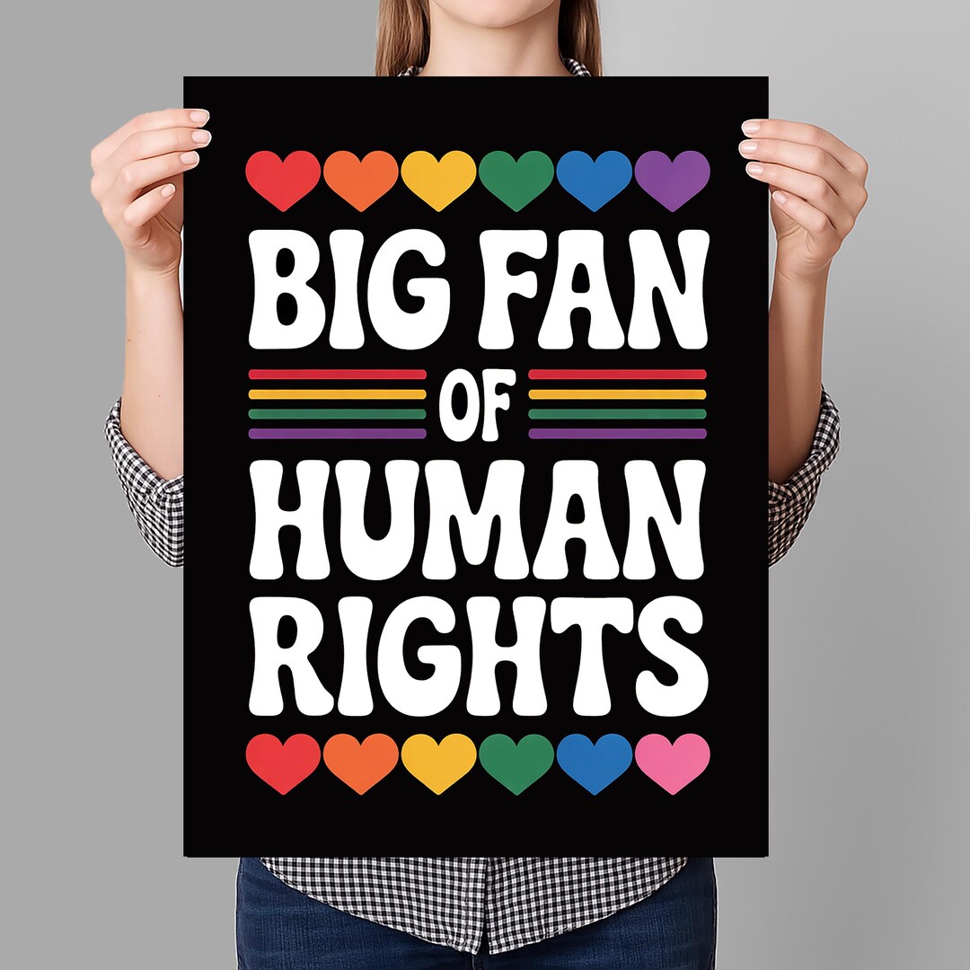 Protect Human Rights Sign Big Fan of Human Rights Protest Sign PRINTABLE, Anti-trump Protest ...
