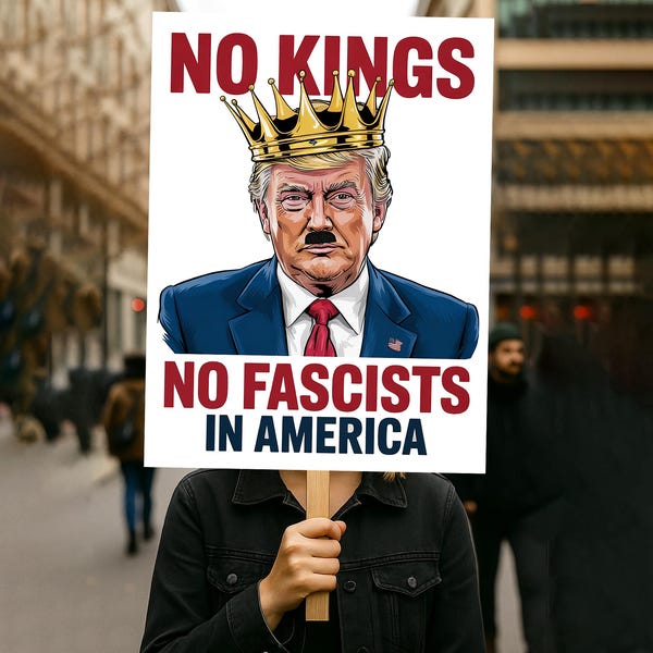 No Kings No Fascists In America Protest Sign PRINTABLE, Anti-Trump Protest Poster For March, Digital Download, Political Activist Rally Sign