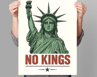 Keine Könige in Amerika widerstehen Protestschild DRUCKBAR, Anti-Trumpf-Protestplakat für März, digitaler Download, Kundgebung für politischen Aktivisten