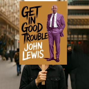Get In Good Trouble Protest Sign PRINTABLE, John Lewis, Resist Fascism, Anti-Trump Poster For March, Digital Download, Political Rally Sign