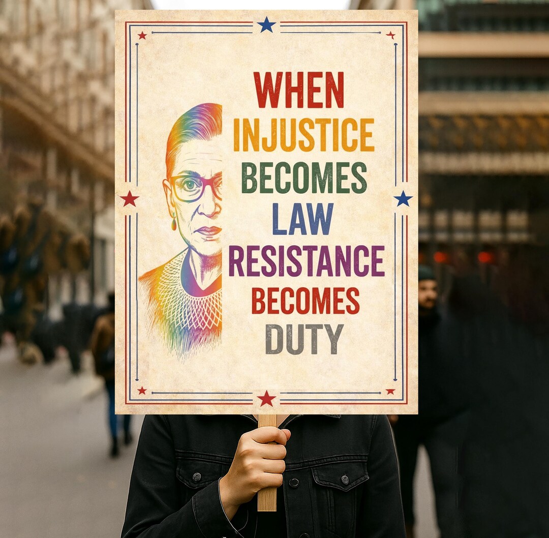 When Injustice Becomes Law Protest Sign PRINTABLE, No Kings, Anti-trump ...