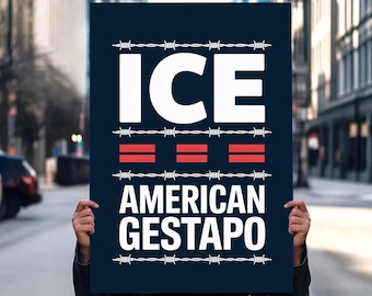 Abolish ICE Immigration Human Rights Protest Sign PRINTABLE, Anti-Trump Poster For March, Digital Download, Political Activist Rally Sign