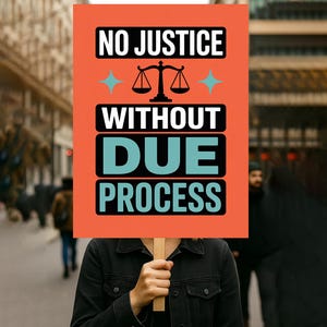 No Justice Without Due Process Protest Sign PRINTABLE, Anti-Trump Protest Poster For March, Digital Download, Political Activist Rally Sign
