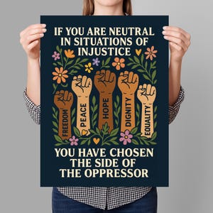 If You Are Neutral Resist Protest Sign PRINTABLE, Anti-Trump Protest Poster Sign For March, Digital Download, Political Activist Rally Sign