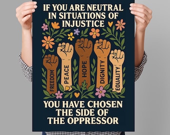 If You Are Neutral Resist Protest Sign PRINTABLE, Anti-Trump Protest Poster Sign For March, Digital Download, Political Activist Rally Sign