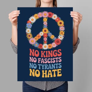 Keine Könige in Amerika seit 1776 Protestschild DRUCKBAR, Anti-Trumpf-Protestplakat für März, digitaler Download, Kundgebungsschild für politischen Aktivisten