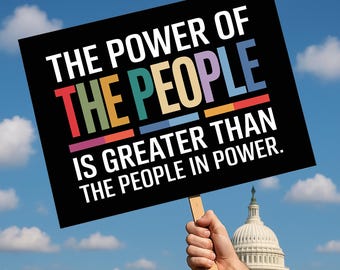 Power of the People Resist Protest Sign PRINTABLE, Anti-Trump Protest Poster Sign For March, Digital Download, Political Activist Rally Sign