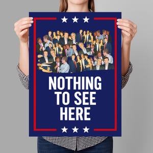 Nothing To See Here Protest Sign PRINTABLE, Release Epstein Files, Anti-Trump Poster For March, Political Activist Rally, Digital Download