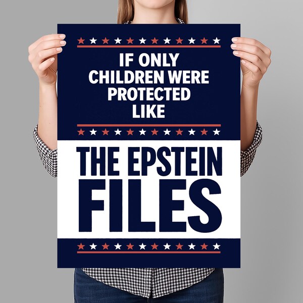 No Kings in America Protest Sign PRINTABLE, Release Epstein Files, Anti-Trump Poster For March, Political Activist Rally, Digital Download