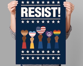 Resist! Resistance Protest Sign PRINTABLE, Anti-Trump Protest Poster Sign For March, Digital Download, Political Activist Rally Sign