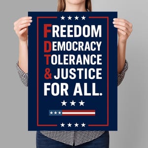 Justice For All Resist Fascism Protest Sign PRINTABLE, Anti-Trump Poster For March, No King Political Activist Rally Sign, Digital Download
